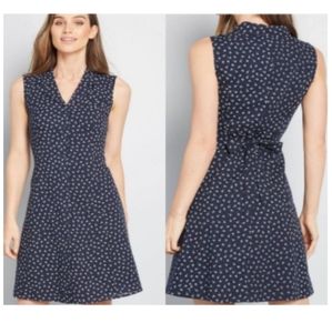 Modcloth Daisy Print Dress Fit and Flare